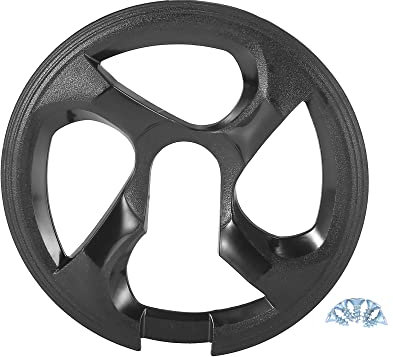 X AUTOHAUX 48 Zähne 12 cm 0,87 x 8,27 Zoll Fahrrad Kurbelgarnitur Kettenradabdeckung Schutz Kettenrad Schutzhülle Schwarz
