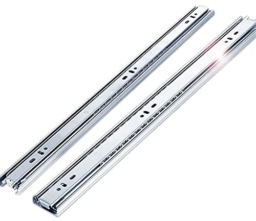 Guías para Cajones,1 Par Guías Telescópicas Extensión Completa de 3 Pliegues Rieles De Cajones Carril de Cajón,Para Oficina Cocina Cajones,Montaje Lateral(Size:45cm(18in))