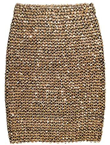 WQZYY&ASDCD Bleistiftrock Damen Röcke Gold Pailletten Minirock Bodycon Bleistiftrock Kurzer Wickelrock Für Office Lady Party One Size Gold