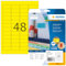 HERMA 4366 Farbige Etiketten gelb ablösbar, 640 Blatt, 45,7 x 21,2 mm, 48 pro A4 Bogen, 30720 Stück, selbstklebend, bedruckbar, matt, blanko Papier Farbetiketten Aufkleber