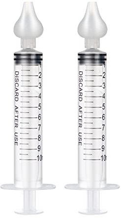 Mouche bébé, Système de Rinçage des Sinus, Bébé Seringue Nasale, Professionnel pour Bébé Irrigateur Nasal Nettoyeur de Nez pour Nourrisson Portable Dispositif de Rinçage Rapide(2 pièces)