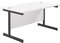 Office Hippo Heavy Duty Rectangular Cantilever Desk, Home Office Table With Integrated Cable Ports, PC Desk for Work or Home, 5 Yr Warranty - Black Frame/White Top, 140cm x 80cm