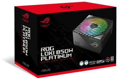 ASUS ROG Loki SFX-L 850W Platinum (Fully Modular Power Supply, 80+ Platinum, Lambda A Certified, 120mm PWM ARGB Fan, Aura Sync, ATX 3.0 Compatible, PCIe 5.0 Ready, 10 Year Warranty)