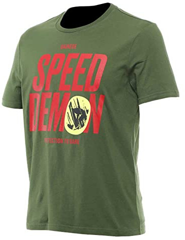 Dainese - Knee Down T-Shirt, Lässiges T-Shirt mit Rundhalsausschnitt aus Baumwolle, Logo, Mann, Garten Grün, S