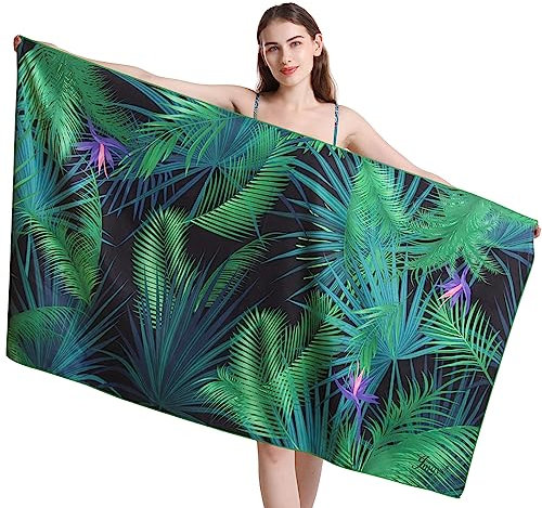 JMQYS Microfaser Handtücher Strandtuch Badetuch groß 160x100cm, Ultra Leicht Sandfreie tragbare Strandhandtuch Badehandtuch Handtuch für Damen Herren Mädchen, perfekt für Strand Reise Sport Sauna Yoga