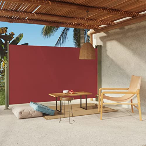 puraday 180x300 cm Seitenmarkise Ausziehbar Rot Terrassen-Sichtschutz Balkon Seitenwand Stilvolle Seitenmarkise Wind- Und Sonnenschutz Sichtschutz Und Einfache Installation