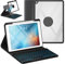 OPAKIT Custodia per tastiera per iPad 9.7 6th 2018/5a generazione 2017/Air 2-7 tastiera retroilluminata wireless a colori, cover sottile staccabile con portamatite, colore: nero