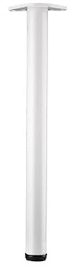 1 Pcs Pieds de Meubles en Alliage D'aluminium Pattes Cylindriques pour Tables Réglables,Jambes de Support en Métal,pour Table à Manger,Bureau de Bar,avec Vis,Personnalisable (65cm(25.6in),White)