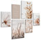 Muralo - Wandbilder Leinwand Set in Boho Stil - Aufhängefertig für Wohnzimmer - Modernes Beige Design - 2 Bilder 30 x 40 cm und 4 Bilder 20 x 30 cm