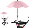 Poussette Parasols Parapluie Ombrelle Poussette Universelle Parapluie De Chaise Universel Réglable Protection UV Parapluie Poussette Avec Pince Réglable Et Bras Réglable (Rose)