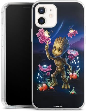 Slim Case extra dünn kompatibel mit Apple iPhone 12 Silikon Handyhülle transparent Hülle Guardians of The Galaxy Baby Groot Marvel