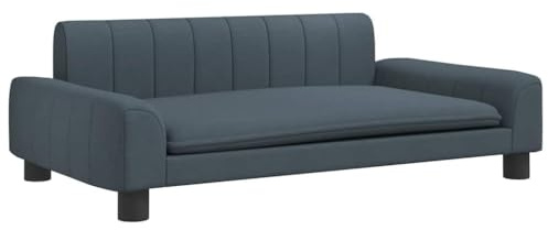 vidaXL Hundebett, Hundekissen mit weicher Polsterung, Hundesofa Hundecouch für kleine Hunde Haustiere, Haustierbett Katzenbett, Dunkelgrau Stoff