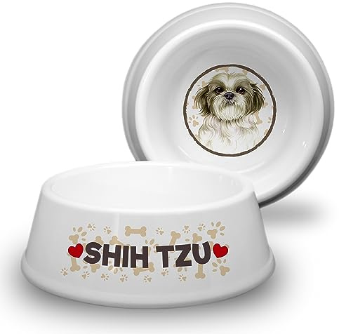 Shih TZU - ABS - Gamelle pour Chien Ø 18cm. Gamelle/Abreuvoir antidérapante pour Chiens de Race Moyenne. Bol de Nourriture, Bol d'eau, Bol pour Animaux de Compagnie. Pratique, Robuste et Durable.