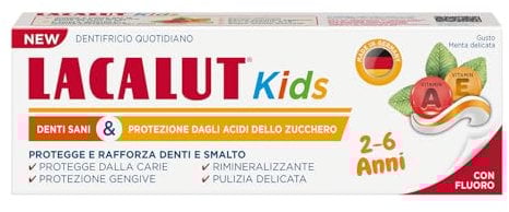 LACALUT Kinder Zahnpasta 2-6 Jahre. Tägliche Hygiene Schutz Karies. mit Fluorid und Xylit. zarter Minzgeschmack 55ml