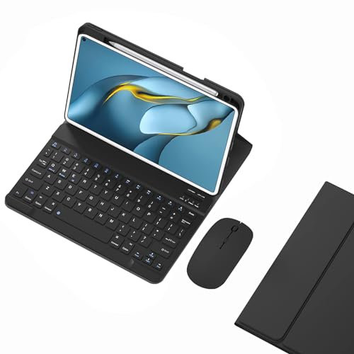 GUPENAA Funda con Teclado para Xiaomi Pad 6/6 Pro 11 2023 con Soporte para Lápices, Contiene Ñ, Teclado Magnético Desmontable con Ratón Bluetooth,Negro