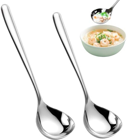 2 Pièces Mini Louche à Soupe en Acier Inoxydable, Cuillères à Soupe de Service, Lavables au Lave-Vaisselle, Petite Louche de Cuisine pour Sauce pour Cuisine, Restaurant, Buffet, Cuisson