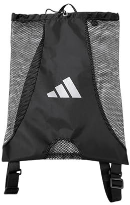 adidas Netz-Rucksack – 30 l schwarze Tasche mit Kordelzug, verstellbarer Riemen, stilvoll und geräumig, geeignet für Boxen, Karate, Judo, Taekwondo, Kickboxen und mehr