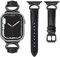 mxiixnai Correa para Apple Watch, Correa de Cuero Compatible con 49mm 46mm 45mm 44mm 42mm, Apple Watch Band para iWatch Series Ultra 2/1 SE 10 9 8 7 6 5 4 3 2 1,Negro/Negro