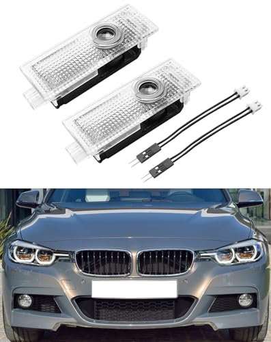 2x LED Logo Projektor Laser M-Power Türlicht für BMW F20 F21 F22 F23 F30 F31 F48 F39 F25 F26 F15 F16 G30 G31 LED Einstiegsbeleuchtung Lampe, 2 Stk