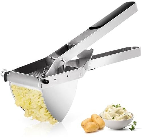 VSRG Large Potato Masher & Ricer, Stainless Steel with Silicone Handle & Dishwasher Safe! Heavy Duty Food Press for Mashed Potatoes, Fruits & Vegetables.