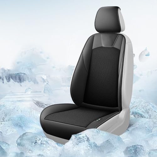 Cojín de asiento de refrigeración de verano para coche, secador de pelo, cubierta de asiento ventilada, cojín de aire de refrigeración, 12V,Black-12fans