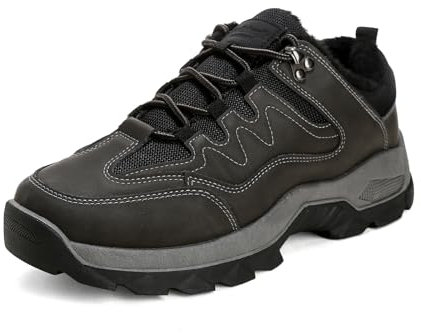 Chaussure de Randonnée pour Hommes, Hiver Chaud Peluche Fourrure Antidérapantes Chaussures en Trekking Baskets Montantes, Doublure Chaude Barefoot Imperméable Bottes de Neige Chaudement Bottines