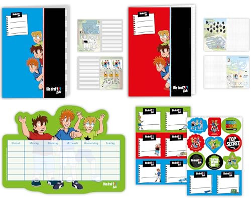 DH-Konzept DIE DREI ??? KIDS Schul-Set fr Schule und Schulanfang, als Mitgebsel oder Geschenk in die Schultte | 3 Fragezeichen Detektive Kindergeburtstag Einschulung