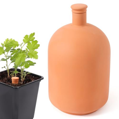 Lovely Ran Grand Pot d'arrosage en Terre Cuite de 25,4 x 15,2 x 15,2 cm en Terre Cuite avec Couvercle pour Plantes d'extérieur et d'intérieur