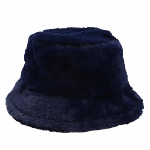 SK Studio Damen Fischerhut Winter Kunstpelz Wärmer Eimer Hut Flauschige Fischermütze für Mädchen