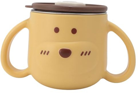 Le bébé a isolé la Tasse, Tasse Isolée Sûre de l'acier Inoxydable 250ml avec la Paille pour Le Jardin d'enfants (YELLOW)