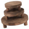 Sharplace 3 Pieces Wooden Plant Display Stand Riser Cake Stand Multipurpose 5inch 6inch 8inch Small Planter Tray for Bedroom Accessory , Dark Brown