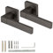 XFORT Cube Lever on Square Rose Door Handles, Internal Door Handle Sets for Interior Wooden Doors, Lever Latch Door Handle, Interior Door Handles for Home & Office – Gun Metal Grey