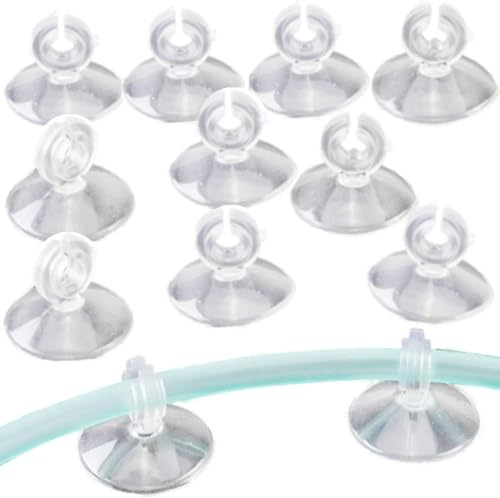 10 Pcs Clear Aquarium Suction Cup Clips, Aquarium Suction Fish Tank Tools, Plastic Sucker TankCup Air Line Pipe Tube Wire Holder Used Sucker for Glass Fish Supples