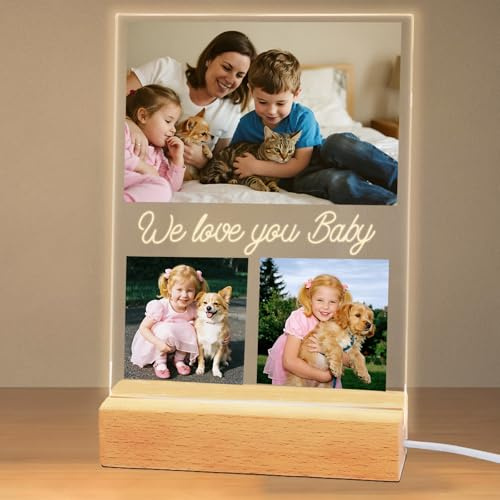 Personalised Kids Gift, Custom Photo Night Light Frame, Newborn Gift, Unique Present for Children, Ideal for Children's Day or Birthday