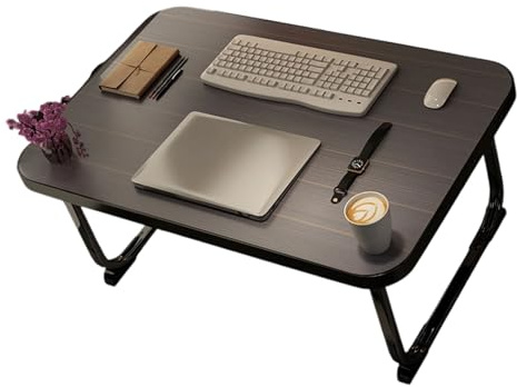 Mesa de cama plegable para laptop, bandeja de desayuno, multifunción, para comer, estudiar en la cama/sofá, soporte de monitor de metal