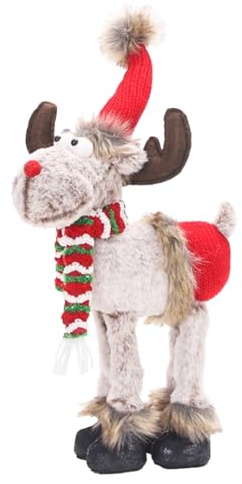Flaroey Christmas Doll Cute Christmas Retractable Doll Deer Window Props Decoration for Home Indoor Holiday Decor A