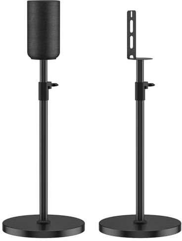 Paire de supports de haut-parleur au sol réglables en hauteur pour haut-parleurs Sony SA-RS5 – Support robuste pour haut-parleur arrière sans fil Sony SA-RS5 avec gestion des câbles (support