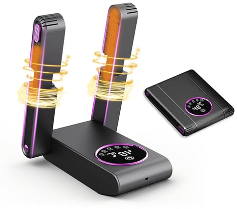 MIUUIPI Schuhtrockner Elektrisch, Stiefeltrockner mit Timer-Funktion, 360° Schnelltrocknung Antibakteriell Faltbarem Kein Lärm Schuhwärmer für Hüte Socken Schuhe Trockenständer Handschuhtrockner