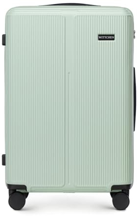 WITTCHEN Stripes Line Mittelgroßer Koffer 67,5 x 45 x 27 cm (L) | Hartschale Reisekoffer ABS, 65 l, 4 Rollen 360° | Für Lufthansa/Eurowings/Ryanair, zahlenschloss, teleskopgriff | Farbe: Mintgrün
