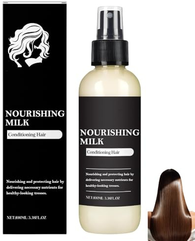 Pflegende Haarmilch, Leave-in-Conditioner für trockenes und strapaziertes Haar, macht das Haar weich und spendet Feuchtigkeit, verleiht Glanz, bändigt Frizz und entwirrt das Haar. (1pcs)