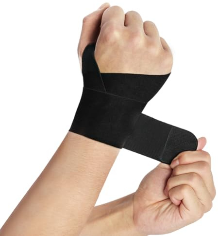 Beugo handledsbandage, lätt handledsbandage höger och vänster | Ventilerande tumförband, stabiliserar tummen för kvinnor och män (svart)