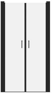 Vente-unique - Porte de douche battante - 90 x 195 cm - Noir mat - Verre trempé - SARASOTA