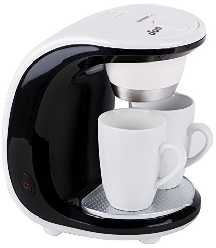 TZS First Austria - 450 W Mini-Kaffeemaschine 2 Tassen je 125ml | 250ml Wassertank | Dauerfilter | inklusive 2 Porzellan-Tassen | abnehmbare Teile spülmaschinengeeignet | Reise-Kaffeemaschine | Büro