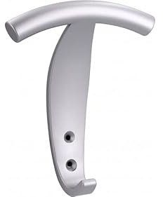 SIRO Kleiderhaken Geldern, Modern, Kunststoff metallisiert weißaluminium, 139 mm x 55 mm x 110 mm, LA 20 mm, 01040/MV11
