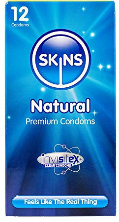 Skins Natural Premium Kondome, Ultra-Clear, 12er Pack