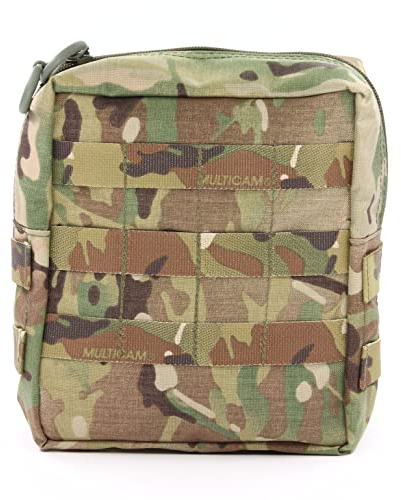 Zentauron Reißverschlusstasche L mit MOLLE-System – BW-Tasche, Rucksack-Zusatztasche, Plattenträger-Tasche, Schutzweste, Outdoor, Taktische Ausrüstung, 4L, Modular, Mehrzwecktasche, Gummischlaufen