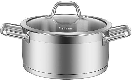 Duxtop Professional Stainless Steel Cookware Induction Ready Impact-Bonded Technology (4.2Qt Casserole)