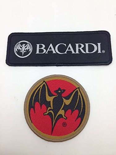 2x BACARDI Aufnäher - Doppelpack rund+eckig Patch Aufbügler