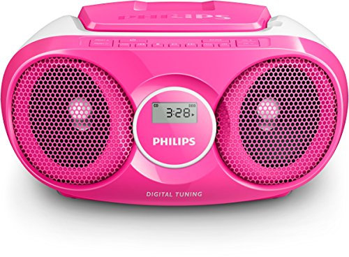Philips AZ215C CD-Soundmachine (Digital UKW, Audio-In, 3 Watt, easy handling) - pink