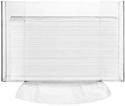 Paper Towel Dispenser by Oasis Creations, Holds 250 Paper Towels, Wall Mounted, Countertop Paper Towel Dispenser, Universal Paper Towel Holder- Clear